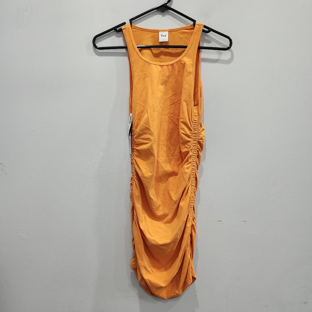 Aritzia TNA Chill Malibu Burnt Citrus Orange Dress